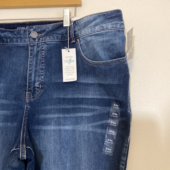 Maurices Plus Size 24W X-short Everflex super skinny High Rise blue Jeans NWT - Picture 6 of 8